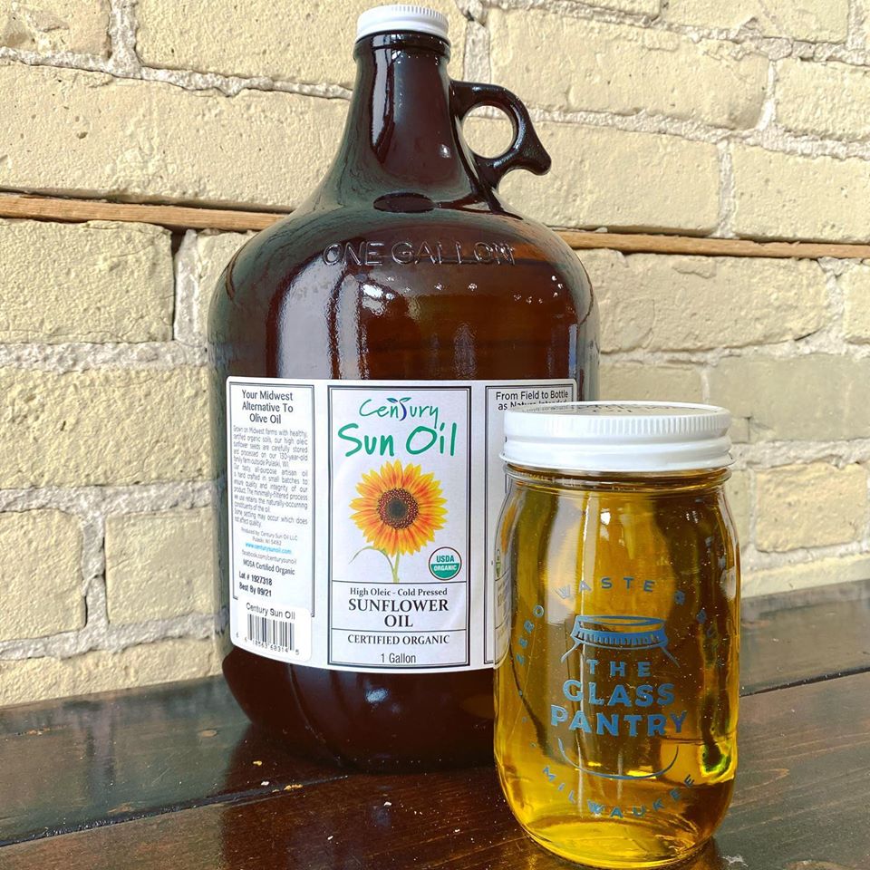 Cold Pressed Sunflower Oil - 1 Gallon Glass Bottle